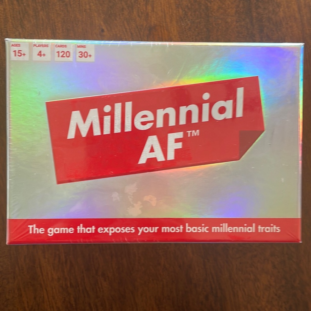 Card game. Millennial AF. The “whose most likely” card game.